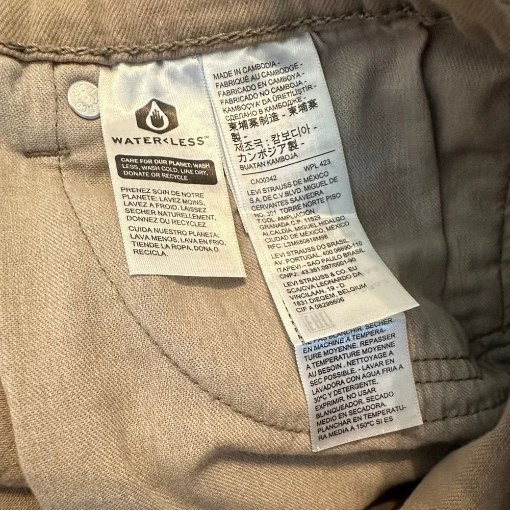Levis 505 Regular Fit Jeans Mens T34x30 A34x29 Tan Khaki Straight Leg Pants